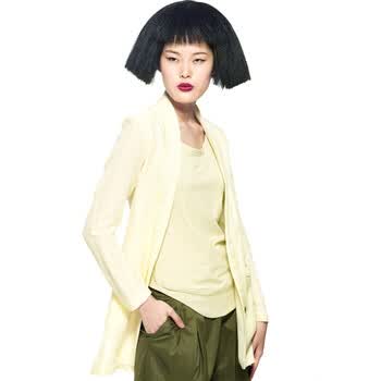 CELLMICELL 巴哈米舍 2012春夏新款女装 清凉修身长西装外套 白领空调衫 真丝 707AW006 米白色 L