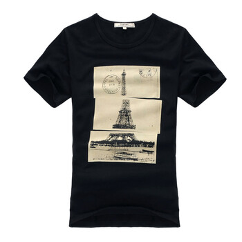 佐肯EingeZogen时尚艾菲尔铁塔印花T恤YT12013F008 黑色 XXL