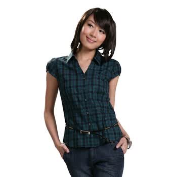 NEWTO 牛头牌 女装时尚亮丽休闲衬衫E1224004 绿色 M(160/84A)