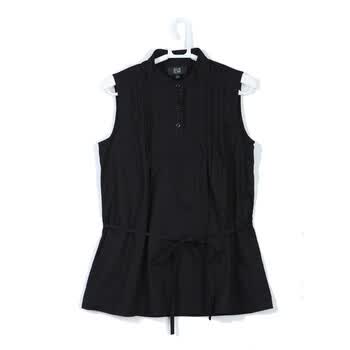 O.SA2012夏装新款韩版欧莎世家女装新品全棉衫女士衬衫SC22235 黑色 XL