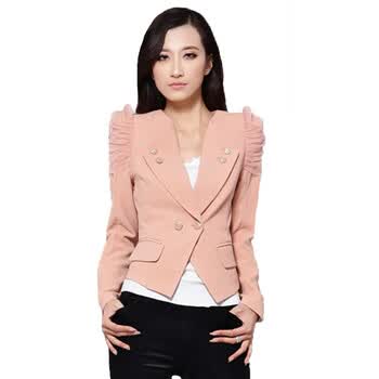 EyesonU 一粒扣 修身版OL通勒小西装 X-210 黑色 XXL
