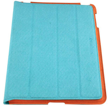 迪思拜尔（DiscoveryBuy） ipad2/The new ipad3 缤彩撞色超纤保护套 （绿恋橘子橙）
