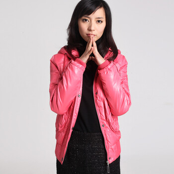 千慧佳人 特价99元 保暖水果色女装休闲带帽羽绒服短款 黄色 XL