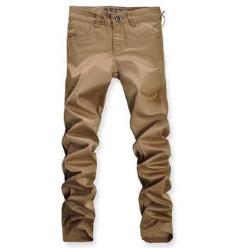 DF男装 男式长裤K002 夏装新品 休闲直筒重要长裤 土黄色 S