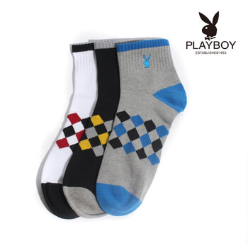 PLAYBOY 花花公子 精梳棉吸水速干运动男袜2185 黑色 均码