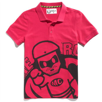 Giordano佐丹奴BSX Polo 男MINI CHE蝙蝠侠印花POLO 04012016 暗红 XL