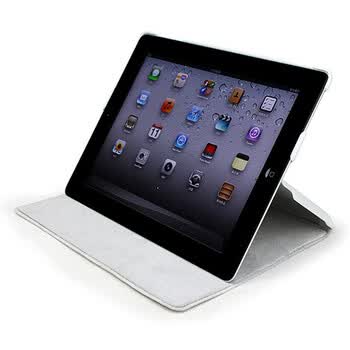 Snowkids 新ipad3/ipad2通用多折叠式智能超薄保护套（白色）智能休眠及唤醒、多功能支架、清新夏季款