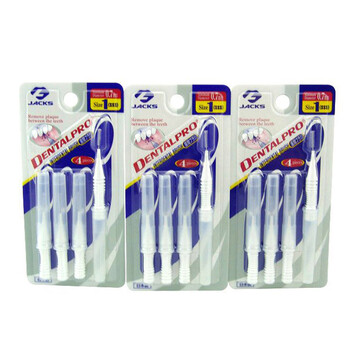 DENTALPRO牙师傅4支装I字牙缝刷3盒套装白色0.7mm