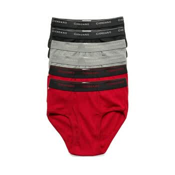 Giordano佐丹奴 内衣裤 男六条装Logo宽皮筋三角内裤 01179514 酒红色 XL