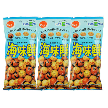日本原装进口食品 坛六 海鲜味花生米果 50g*3包 #5044