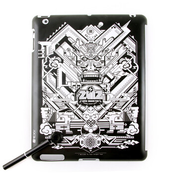 Snowkids ipad2保护壳触控笔套装 设计师系列 钢铁图腾（保护壳、触控笔完美结合，创意支架）