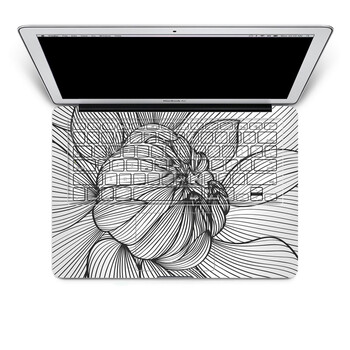 SkinAT 苹果笔记本MacBook手托保护贴膜 含键盘 3M材料 白描花 Pro 15