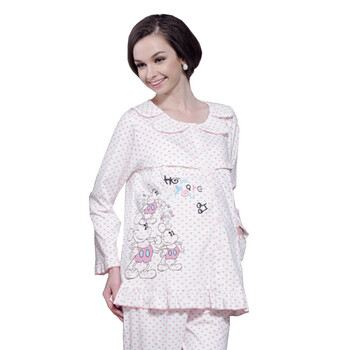 雅孕 哺乳睡衣 家居服 D502 孕妇装 春秋装 哺乳衣 粉色 XL