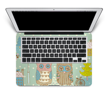 SkinAT 苹果笔记本MacBook手托保护贴膜 不含键盘 3M材料 恋恋猫头鹰 Pro 17