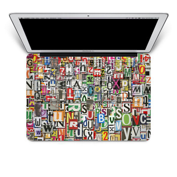 SkinAT 苹果笔记本MacBook手托保护贴膜 含键盘 3M材料 混乱字母 Pro 15 (Retina)