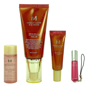 谜尚Missha 红BB（21号） 50ml+10ml +BB卸妆油+小唇彩 4件套 MB 特惠 (新品）