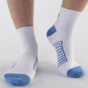 PUMA/彪马 男士运动袜休闲袜 短筒袜精梳棉袜子P11018 蓝色 25-27cm