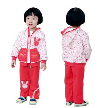 达晶 2012新款 女童/宝宝/婴幼儿服装 套装 春秋装 童装 1-2岁 5021 玫瑰红 100