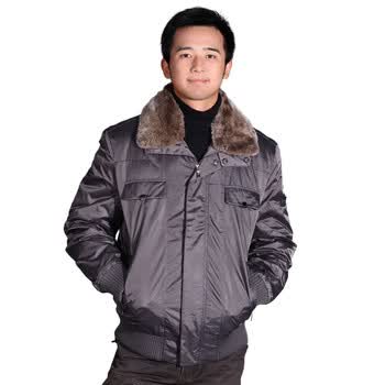 恒源祥 男士短款 带毛领休闲羽绒服7032 灰色7# 165/84A(M)