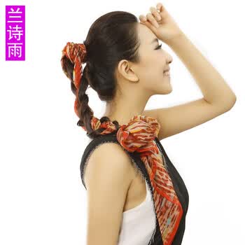 兰诗雨真丝丝巾LSY320066 桔红色 均码