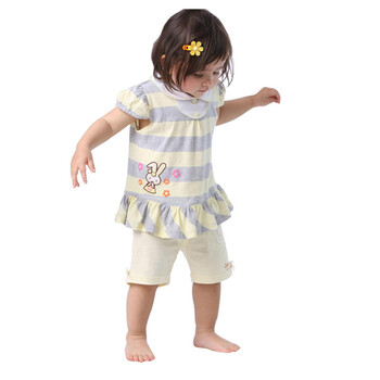 Baby2 婴幼儿夏装儿童翻领套装BA472055 黄色 100