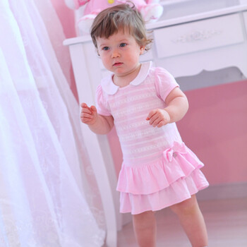 Baby2 2012新款婴幼儿夏装女婴童短袖连衣裙YQA392081 粉色 100