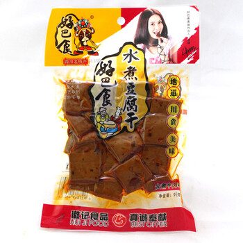 好巴食 豆腐干 休闲素食零食豆制品 豆干95gx8水煮牛肉味