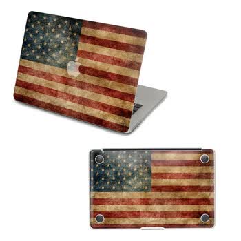 SkinAT 苹果笔记本MacBook外壳及底部保护贴膜 3M材料 破旧的美国国旗 Pro 13