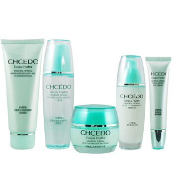自然堂CHCEDO 活泉补水系列 五件套装 洁面+水+乳+霜+眼霜 (清爽型) 保湿 补水