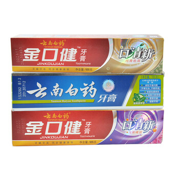 云南白药牙膏口气三宝3支装（纯青普洱105g+激爽橘玫105g+薄荷清爽100g）