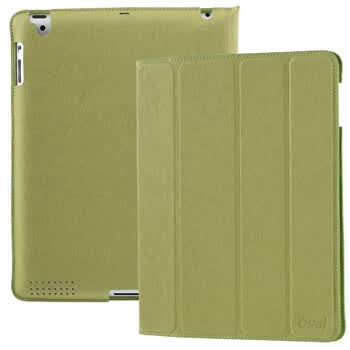 爱派（iPai） The new iPad/iPad3 雅致超薄波丝纹保护套 草绿色 赠原装贴膜（休眠唤醒功能）