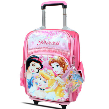 迪士尼DISNEY 白雪公主拉杆书包 小学生可拆式减负双拉杆书包PB8049