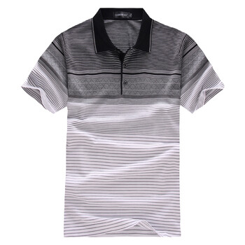 EAIBOSSCAN 夏装新款polo衫 男短袖休闲保罗衫 A-318 黑白条纹 180/94(XL)