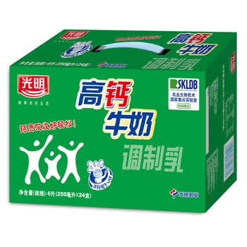 光明250ml高钙牛奶1箱24盒