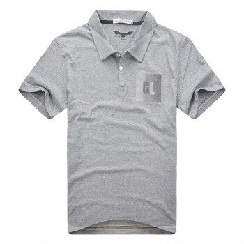 Goldpool 高尔普2012夏装新款商务男装条纹翻领三色T恤BT5671 浅灰 XXL
