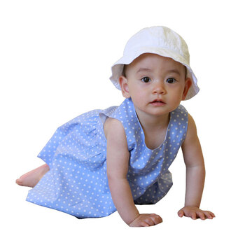 Ponie Conie 童装 夏装2012新款 女婴公主裙 连衣裙 80504 白底深蓝 24M