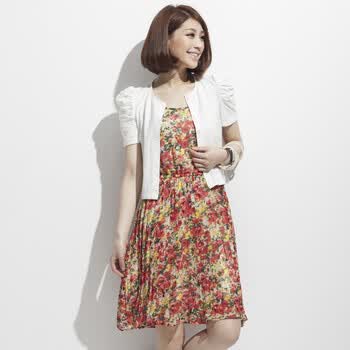 麦考林EUROMODA 女装 热卖靓丽吊带连衣裙 F124441 红印花08 XL