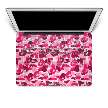 SkinAT 苹果笔记本MacBook手托保护贴膜 含键盘 3M材料 粉色迷彩猴 Pro 15 (Retina)