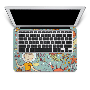 SkinAT 苹果笔记本MacBook手托保护贴膜 不含键盘 3M材料 海底世界 Air 13 2011款