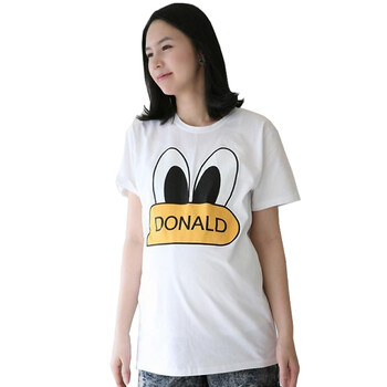 DONALD兔子眼睛孕妇短袖T恤 白色 均码