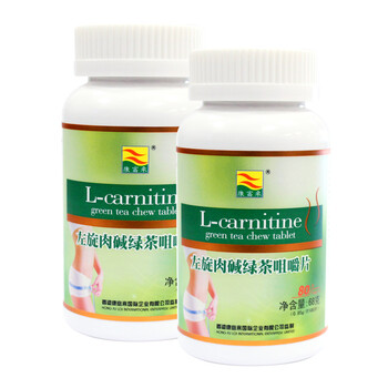 康富来左旋肉碱绿茶咀嚼片80片瓶装*2瓶（0.85g*80片*2瓶）