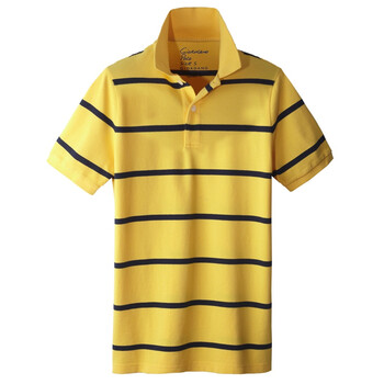 Giordano佐丹奴 Polo 男炫彩个性横间修身POLO 01012014 土黄 XL