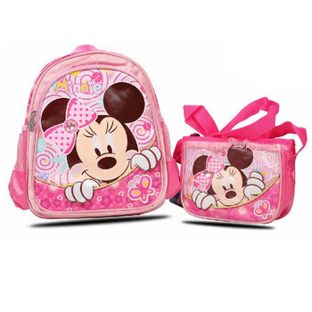 迪士尼DISNEY书包 幼儿双肩包+小斜挎包组合 玫红