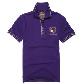 2012新款正品 英伦风立领男士polo衫 短袖polo 保罗衫t恤 紫色 42
