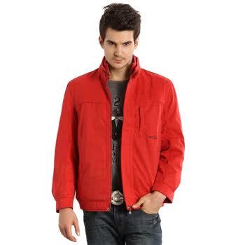 恒源祥 男士短款 中老年商务休闲羽绒服7021 红色5# 190/104A(XXXXL)