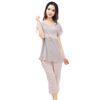 派邦奴 春夏女款莫代尔时尚家居短袖套装/礼盒 2043 粉色 XXL
