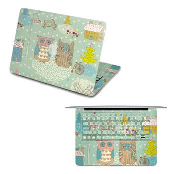 SkinAT 苹果笔记本MacBook全套保护贴膜 3M材料 恋恋猫头鹰 Pro 15