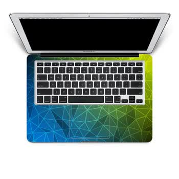 SkinAT 苹果笔记本MacBook手托保护贴膜 不含键盘 3M材料 蓝绿格调 Air 11