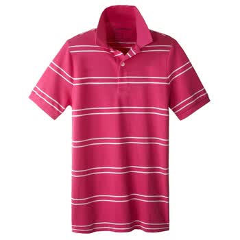 Giordano佐丹奴 Polo 男炫彩个性横间修身POLO 01012014 浅粉红 L