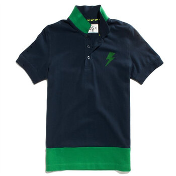 Giordano佐丹奴BSX Polo 男闪星植绒缤纷撞色珠地POLO 04012004 藏蓝 XL